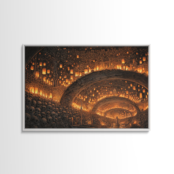 The Endless Catacombs, Landscape Wall Art, Spooky Home Decor, Canvas Print, Halloween Wall Decor, Gothic Home Decor, Seasonal Home Decor