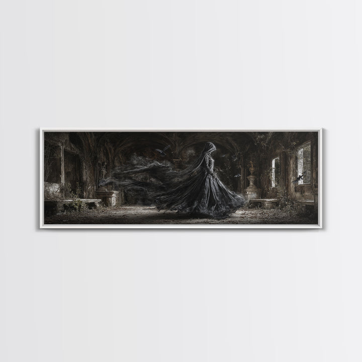 The Derelict Asylum, Extra Wide Wall Art, Spooky Home Decor, Canvas Print, Halloween Wall Decor, Gothic Home Decor, Collectible Wall Decor