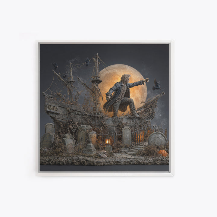 The Shipwreck Cove, Square Wall Art, Dark Fantasy Wall Art, Canvas Print, Halloween Wall Decor, Gothic Home Decor, Statement Wall Art