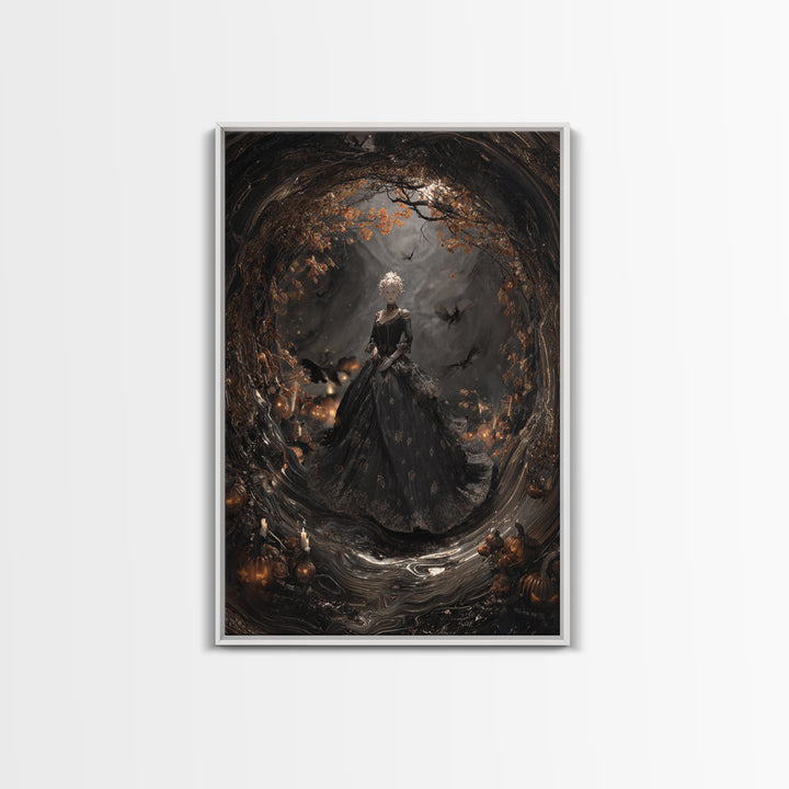 The Midnight Masquerade, Vertical Wall Art, Dark Halloween Decor, Canvas Print, Halloween Wall Decor, Gothic Home Decor