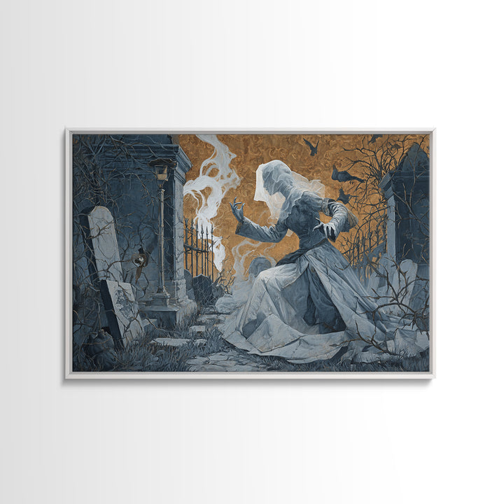 The Ghost Wedding, Landscape Wall Art, Dark Fantasy Wall Art, Canvas Print, Halloween Wall Decor, Gothic Home Decor, Statement Wall Art