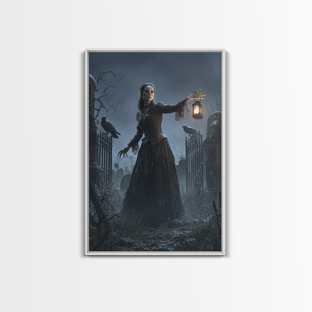 The Graveyard Dance, Vertical Wall Art, Dark Fantasy Wall Art, Canvas Print, Halloween Wall Decor, Gothic Home Decor, Statement Wall Art