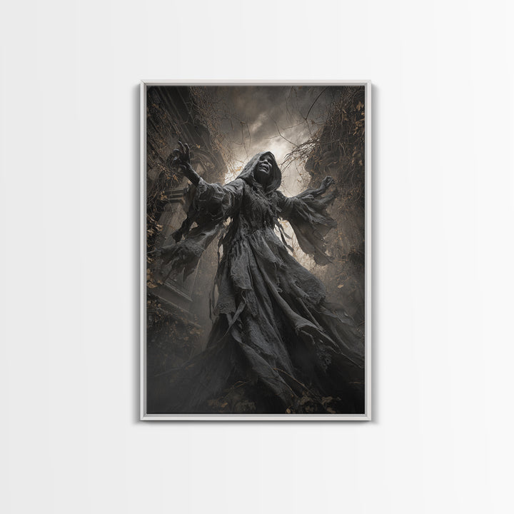 The Haunted Hayride, Vertical Wall Art, Dark Halloween Decor, Canvas Print, Halloween Wall Decor, Gothic Home Decor, Horror Wall Art