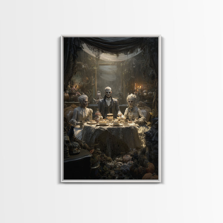 The Zombie Picnic, Vertical Wall Art, Spooky Home Decor, Canvas Print, Halloween Wall Decor, Gothic Home Decor, Halloween Wall Art