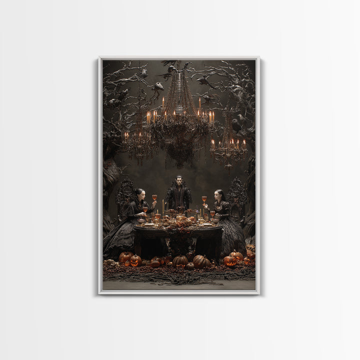 The Vampire Banquet, Vertical Wall Art, Dark Fantasy Wall Art, Canvas Print, Halloween Wall Decor, Gothic Home Decor, Spooky Wall Decor