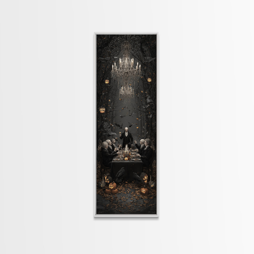 The Vampire Banquet, Tall Narrow Wall Art, Spooky Home Decor, Canvas Print, Halloween Wall Decor, Gothic Home Decor, Spooky Wall Decor