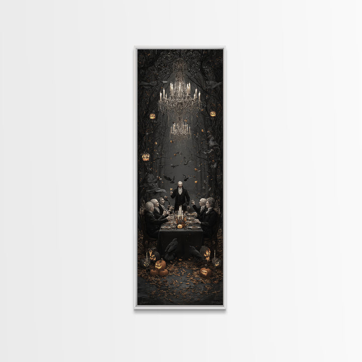 The Vampire Banquet, Tall Narrow Wall Art, Spooky Home Decor, Canvas Print, Halloween Wall Decor, Gothic Home Decor, Spooky Wall Decor