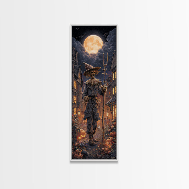 The Scarecrow Uprising, Tall Narrow Wall Art, Spooky Home Decor, Canvas Print, Halloween Wall Decor, Gothic Home Decor, Halloween Wall Art