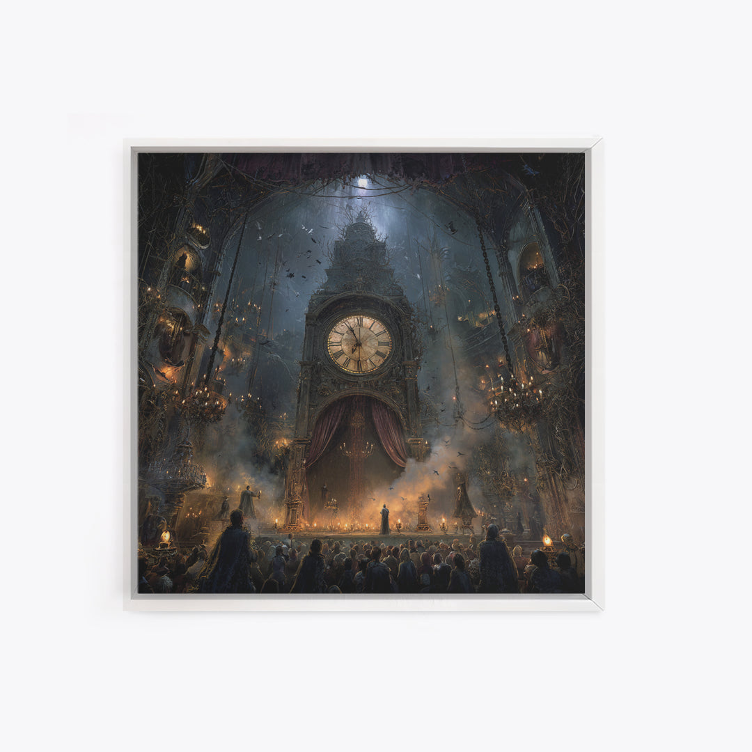 The Thirteenth Bell, Square Wall Art, Spooky Home Decor, Canvas Print, Halloween Wall Decor, Gothic Home Decor, Dark Fantasy Art