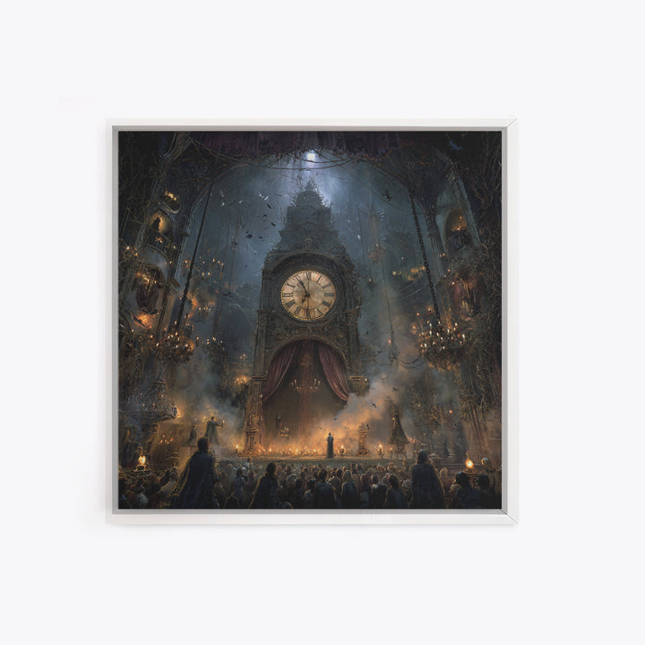 The Thirteenth Bell, Square Wall Art, Spooky Home Decor, Canvas Print, Halloween Wall Decor, Gothic Home Decor, Dark Fantasy Art