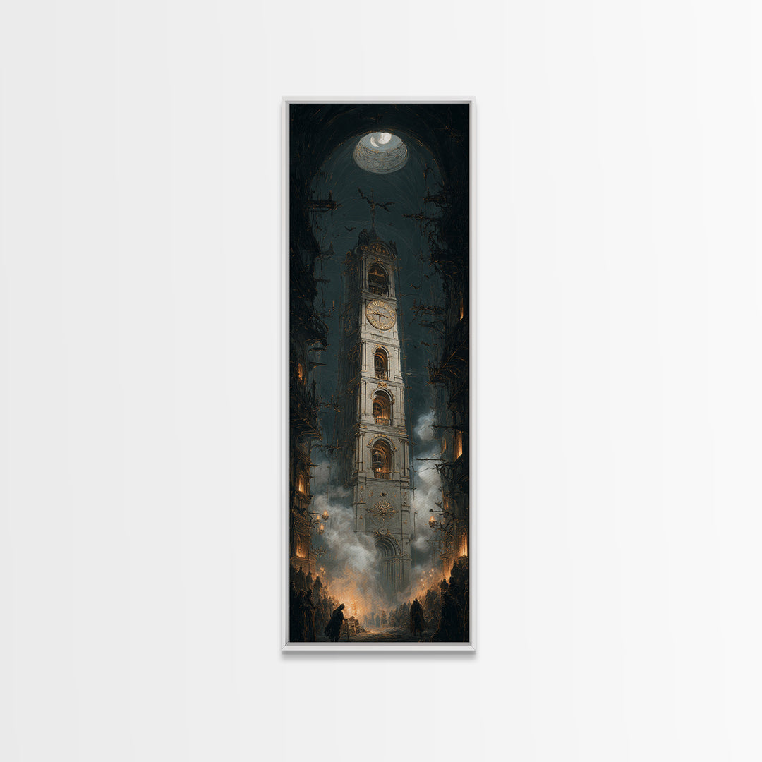 The Thirteenth Bell, Tall Narrow Wall Art, Dark Halloween Decor, Canvas Print, Halloween Wall Decor, Gothic Home Decor, Dark Fantasy Art