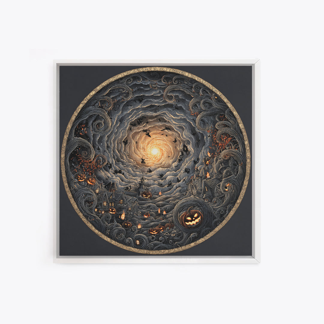 The Halloween Storm, Square Wall Art, Dark Halloween Decor, Canvas Print, Halloween Wall Decor, Gothic Home Decor, Statement Wall Art