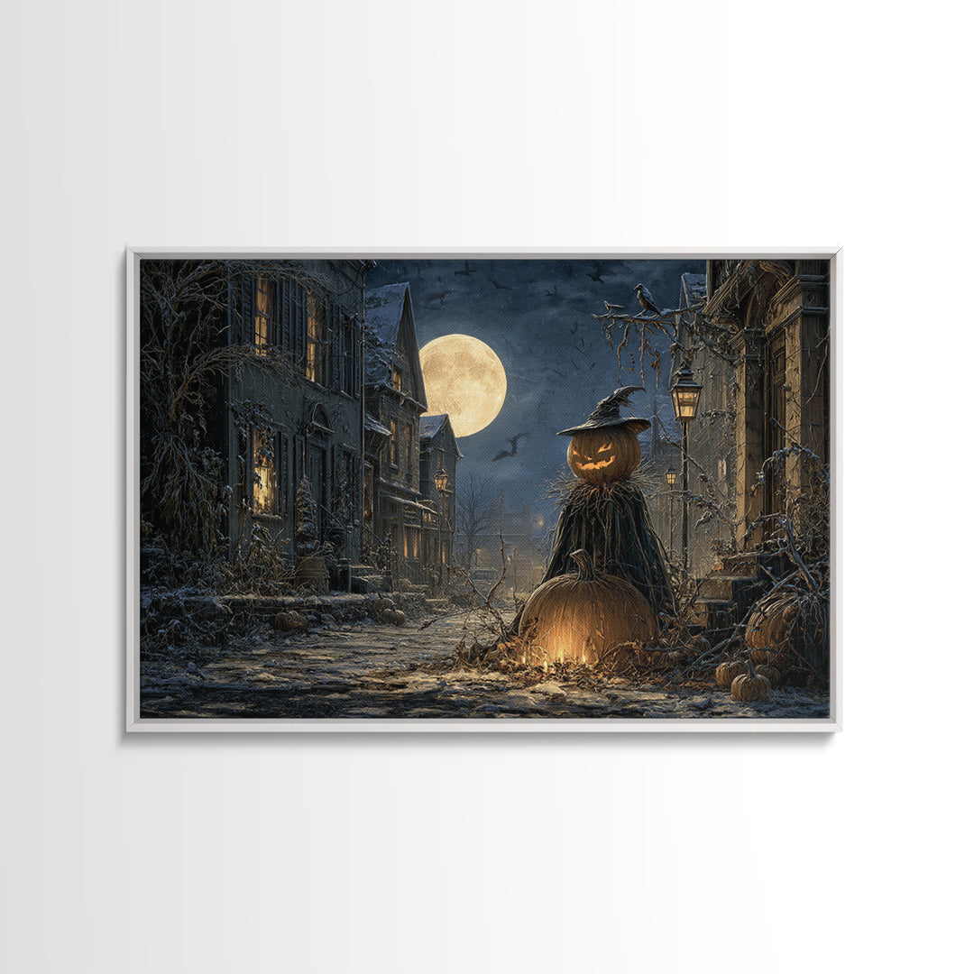 The First Frost Awakening, Landscape Wall Art, Haunted Gothic Art, Framed Canvas Print, Halloween Wall Decor, Gothic Home Decor