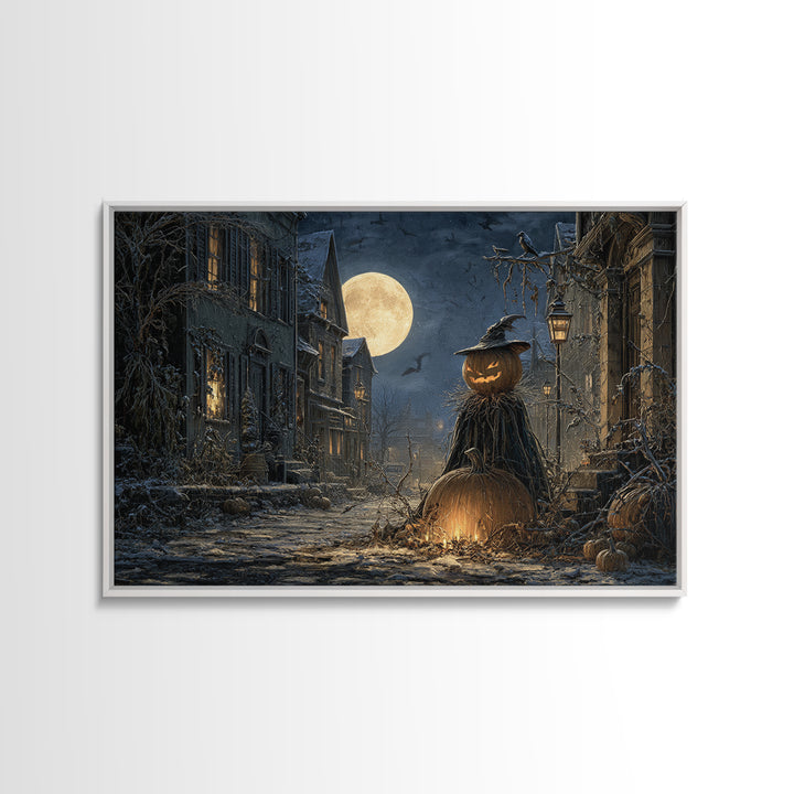 The First Frost Awakening, Landscape Wall Art, Haunted Gothic Art, Framed Canvas Print, Halloween Wall Decor, Gothic Home Decor