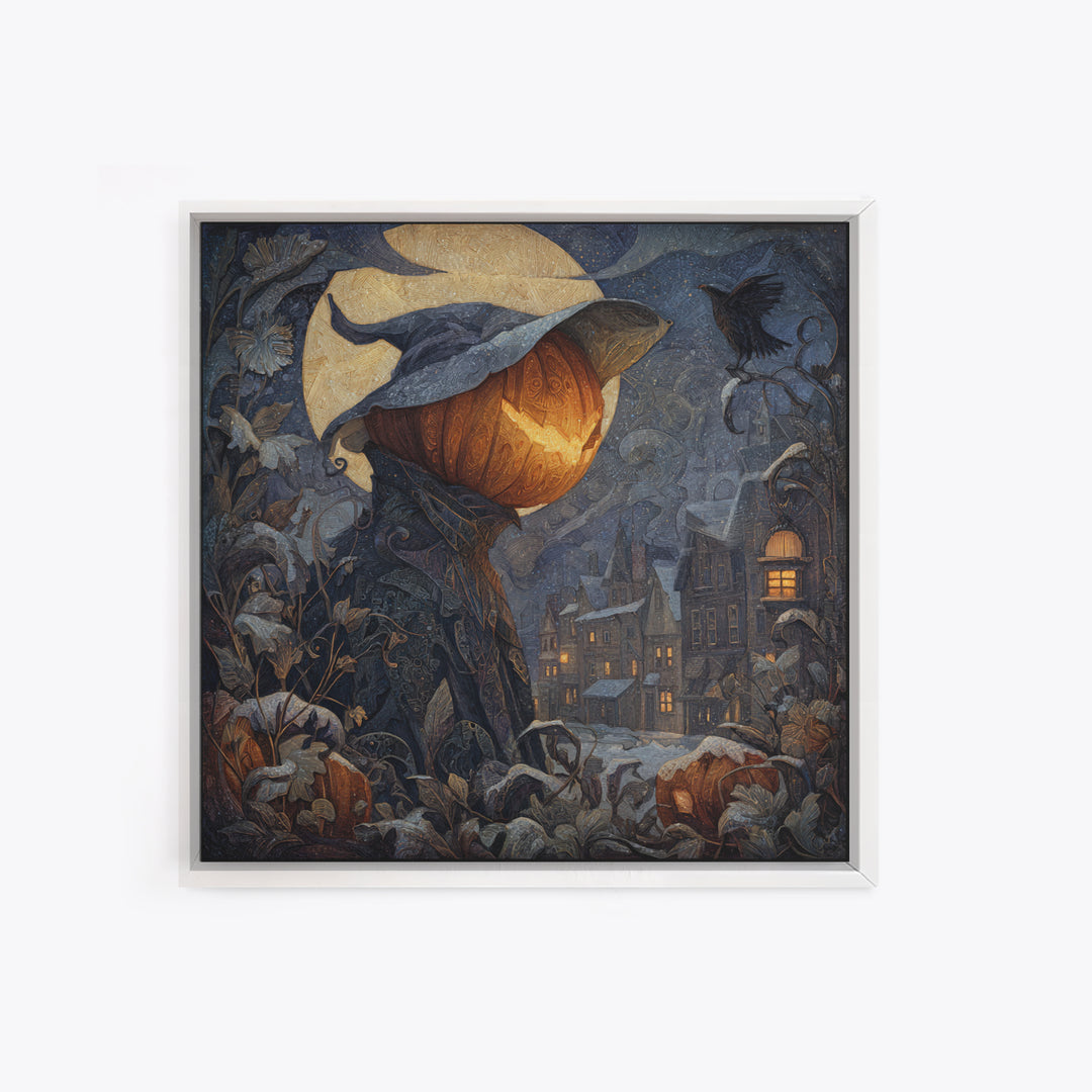 The First Frost Awakening, Square Wall Art, Dark Halloween Decor, Canvas Print, Halloween Wall Decor, Gothic Home Decor, Macabre Wall Art