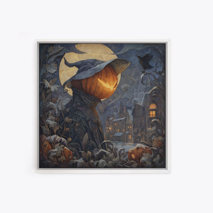 The First Frost Awakening, Square Wall Art, Dark Halloween Decor, Canvas Print, Halloween Wall Decor, Gothic Home Decor, Macabre Wall Art