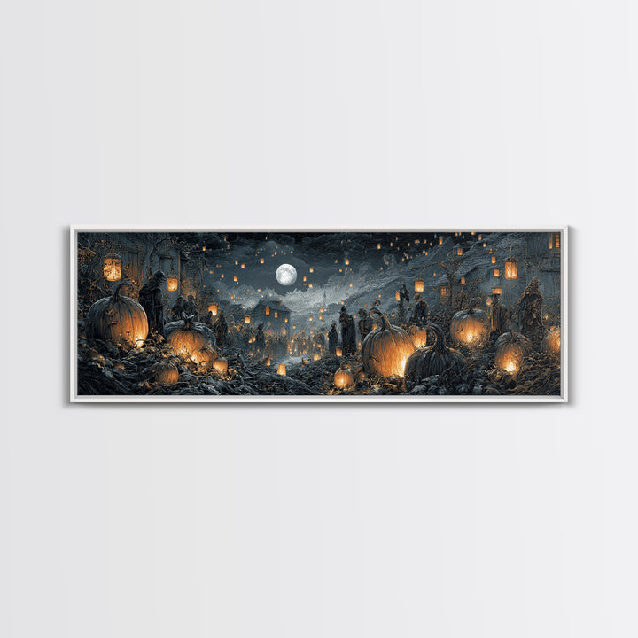 The First Frost Awakening, Extra Wide Wall Art, Gothic Horror Wall Art, Framed Canvas Print, Halloween Wall Decor, Gothic Home Decor