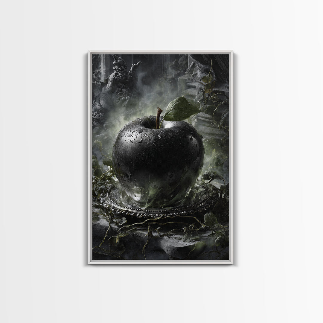 The Poisoned Apple, Vertical Wall Art, Spooky Home Decor, Canvas Print, Halloween Wall Decor, Gothic Home Decor, Spooky Wall Decor