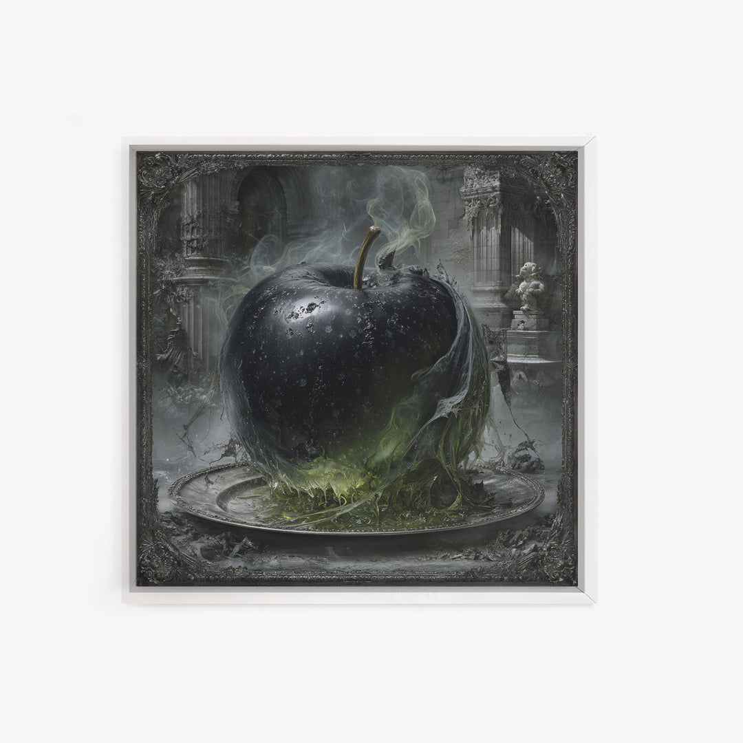 The Poisoned Apple, Square Wall Art, Spooky Home Decor, Canvas Print, Halloween Wall Decor, Gothic Home Decor, Dark Fantasy Art