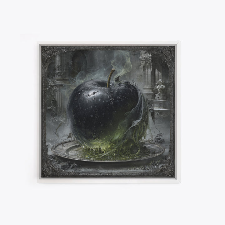 The Poisoned Apple, Square Wall Art, Spooky Home Decor, Canvas Print, Halloween Wall Decor, Gothic Home Decor, Dark Fantasy Art