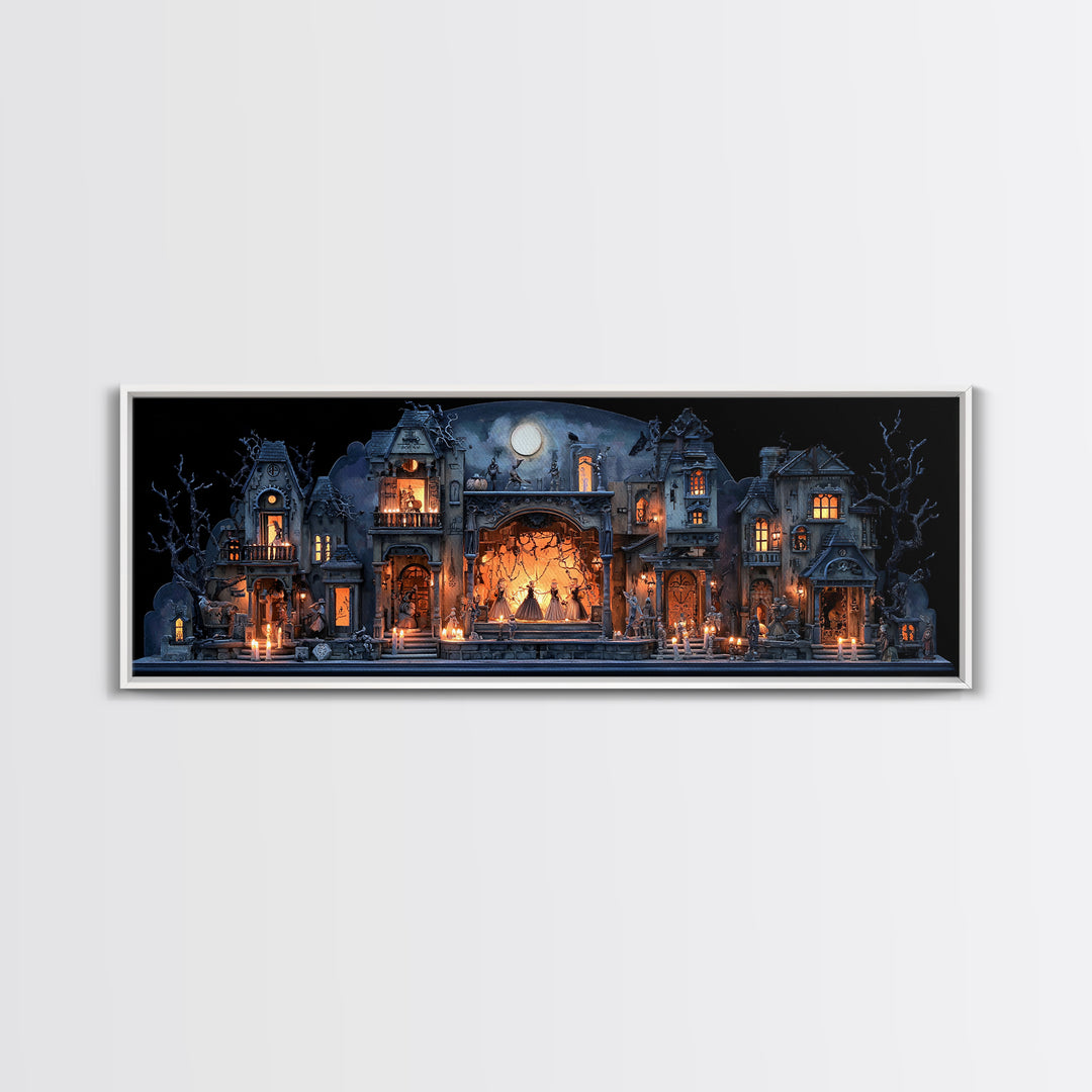 The Haunted Music Box, Extra Wide Wall Art, Spooky Home Decor, Canvas Print, Halloween Wall Decor, Gothic Home Decor, Horror Wall Art