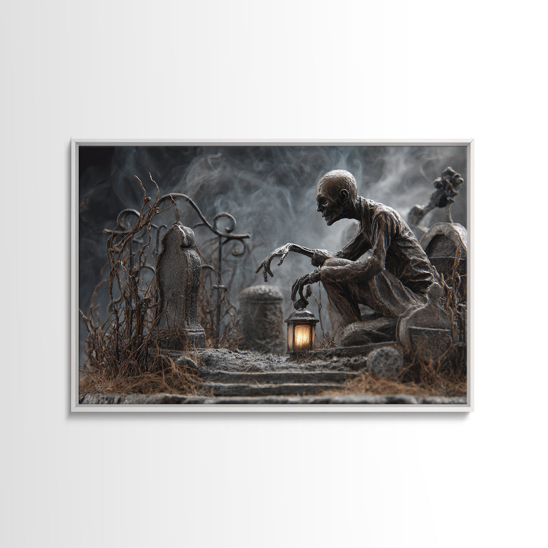 The Black Wax Candle, Landscape Wall Art, Dark Halloween Decor, Canvas Print, Halloween Wall Decor, Gothic Home Decor, Macabre Wall Art
