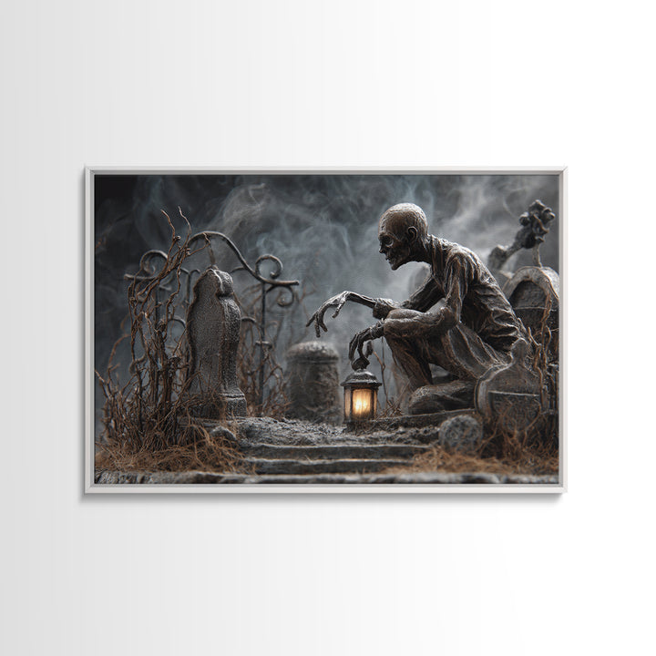 The Black Wax Candle, Landscape Wall Art, Dark Halloween Decor, Canvas Print, Halloween Wall Decor, Gothic Home Decor, Macabre Wall Art