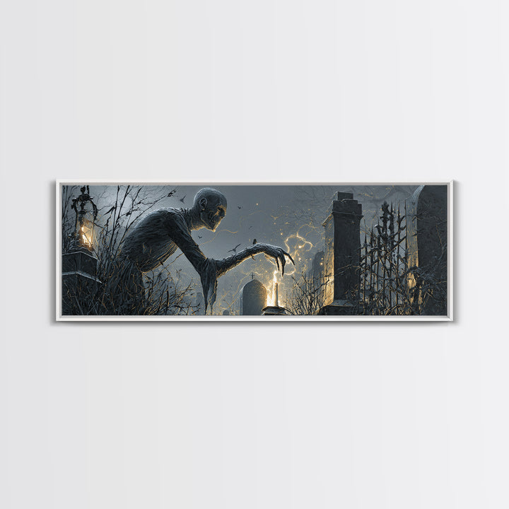 The Black Wax Candle, Extra Wide Wall Art, Dark Fantasy Wall Art, Canvas Print, Halloween Wall Decor, Gothic Home Decor, Statement Wall Art