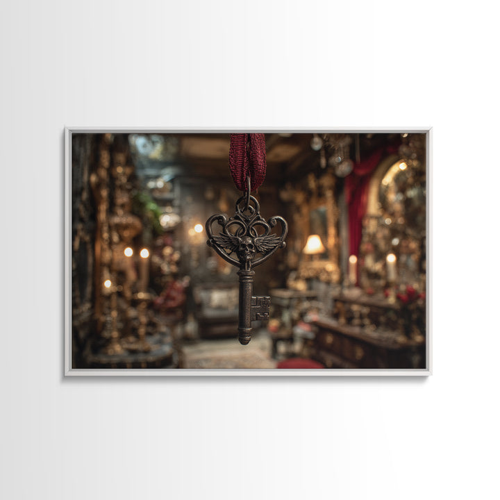 The Coffin Key, Landscape Wall Art, Gothic Horror Wall Art, Framed Canvas Print, Halloween Wall Decor, Gothic Home Decor