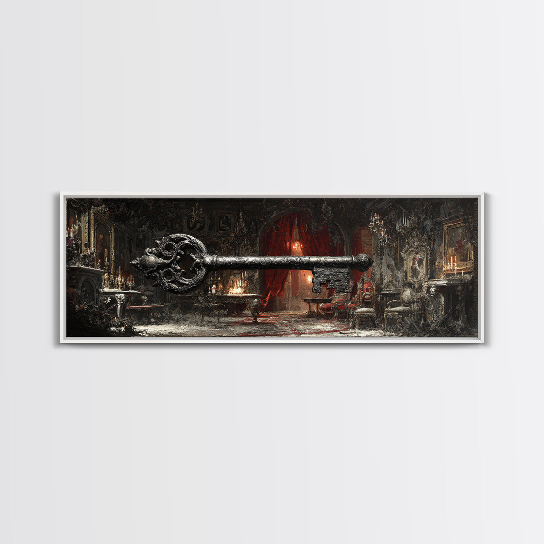 The Coffin Key, Extra Wide Wall Art, Dark Fantasy Wall Art, Canvas Print, Halloween Wall Decor, Gothic Home Decor, Spooky Wall Decor