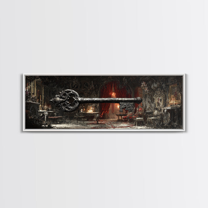 The Coffin Key, Extra Wide Wall Art, Dark Fantasy Wall Art, Canvas Print, Halloween Wall Decor, Gothic Home Decor, Spooky Wall Decor