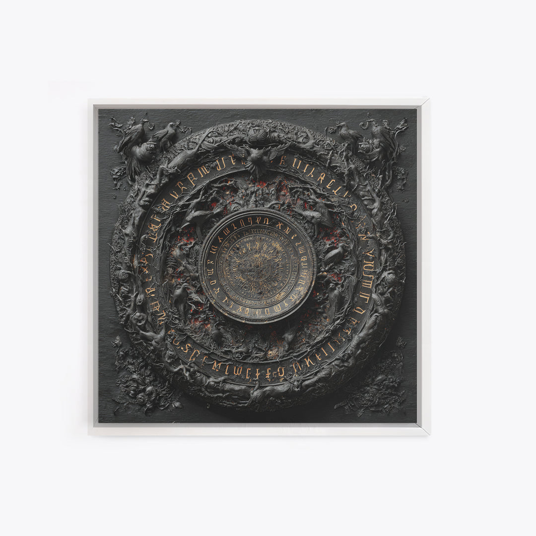 The Antique Spirit Board, Square Wall Art, Dark Fantasy Wall Art, Canvas Print, Halloween Wall Decor, Gothic Home Decor