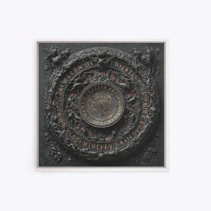 The Antique Spirit Board, Square Wall Art, Dark Fantasy Wall Art, Canvas Print, Halloween Wall Decor, Gothic Home Decor