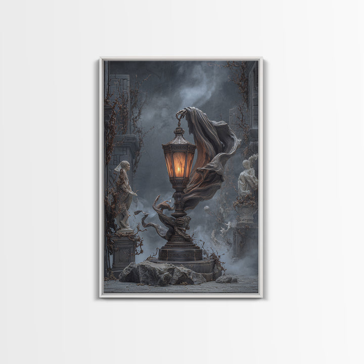 The Bone-Handled Lantern, Vertical Wall Art, Dark Halloween Decor, Canvas Print, Halloween Wall Decor, Gothic Home Decor, Spooky Wall Decor