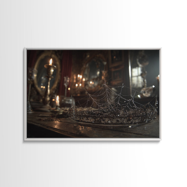 The Spiderweb Crown, Landscape Wall Art, Spooky Home Decor, Canvas Print, Halloween Wall Decor, Gothic Home Decor, Statement Wall Art