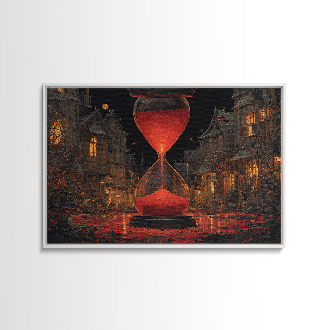 The Crimson Hourglass, Landscape Wall Art, Spooky Home Decor, Canvas Print, Halloween Wall Decor, Gothic Home Decor, Horror Wall Art