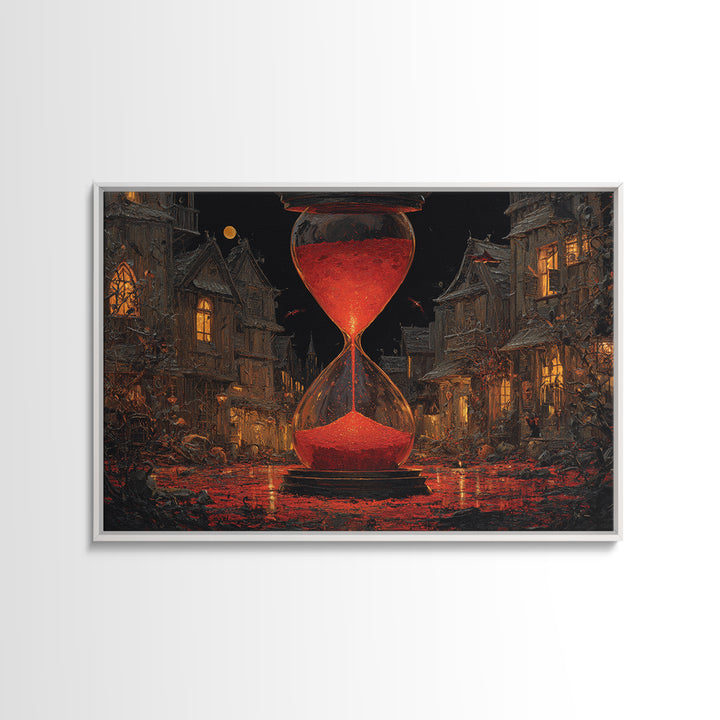 The Crimson Hourglass, Landscape Wall Art, Spooky Home Decor, Canvas Print, Halloween Wall Decor, Gothic Home Decor, Horror Wall Art