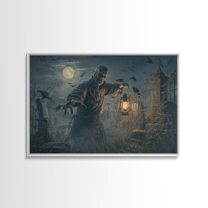 The Haunted Portrait, Landscape Wall Art, Dark Halloween Decor, Canvas Print, Halloween Wall Decor, Gothic Home Decor