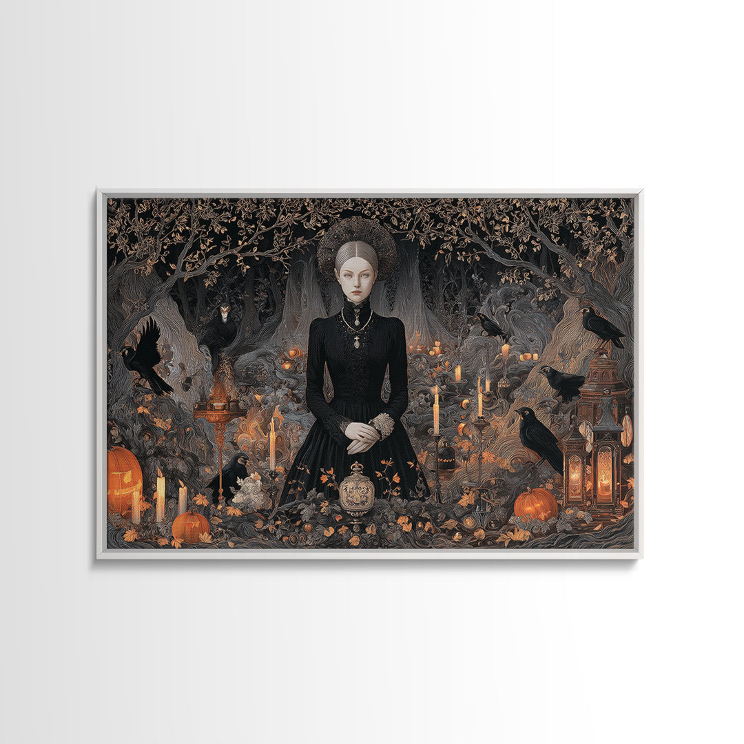 Victorian Mourning Halloween, Landscape Wall Art, Dark Halloween Decor, Canvas Print, Halloween Wall Decor, Gothic Home Decor