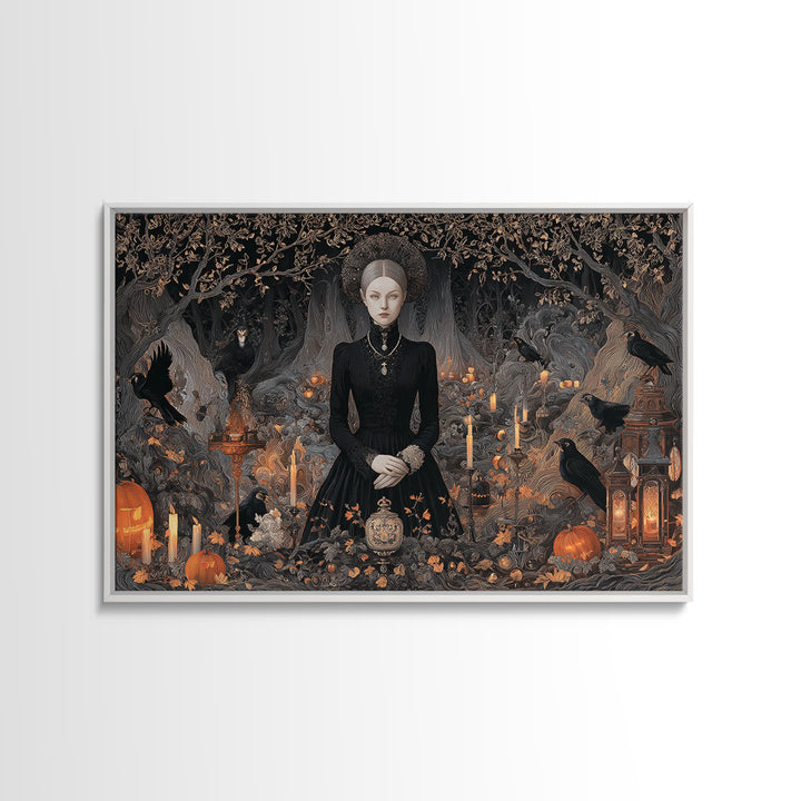 Victorian Mourning Halloween, Landscape Wall Art, Dark Halloween Decor, Canvas Print, Halloween Wall Decor, Gothic Home Decor