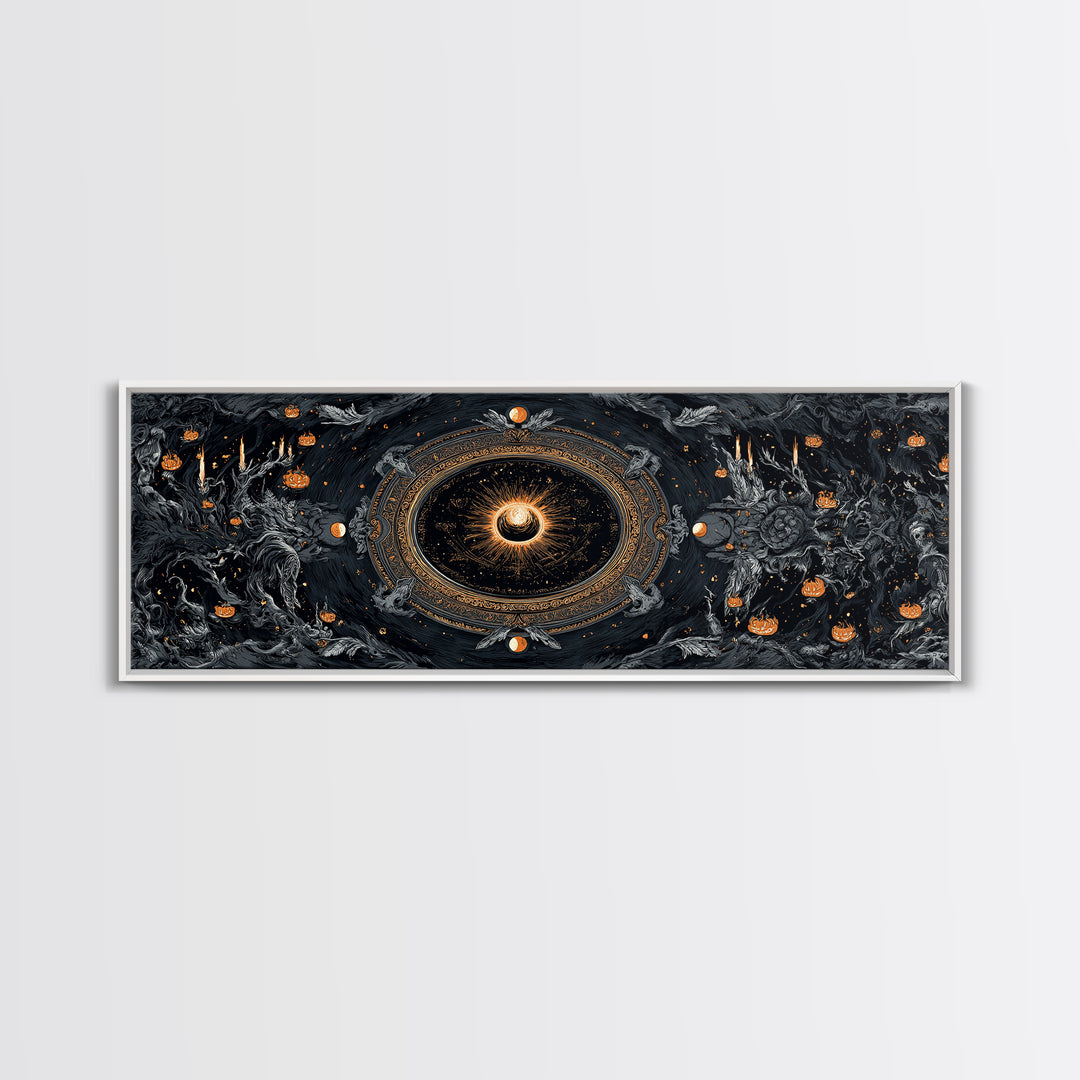 Celestial Witchcraft, Extra Wide Wall Art, Dark Halloween Decor, Canvas Print, Halloween Wall Decor, Gothic Home Decor, Seasonal Home Decor