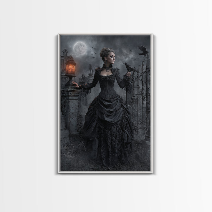 Gothic Romance, Vertical Wall Art, Dark Fantasy Wall Art, Canvas Print, Halloween Wall Decor, Gothic Home Decor, Halloween Decor
