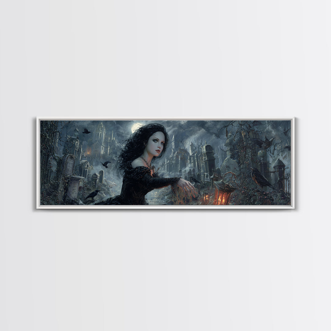 Gothic Romance, Extra Wide Wall Art, Dark Halloween Decor, Canvas Print, Halloween Wall Decor, Gothic Home Decor, Collectible Wall Decor