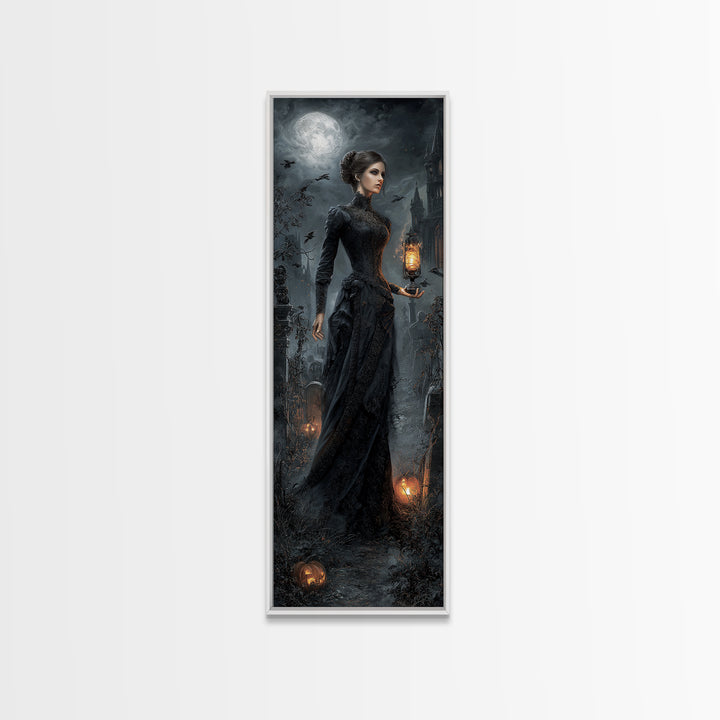 Gothic Romance, Tall Narrow Wall Art, Dark Fantasy Wall Art, Canvas Print, Halloween Wall Decor, Gothic Home Decor, Spooky Wall Decor