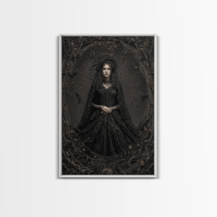 Black Lace And Cobwebs, Vertical Wall Art, Spooky Home Decor, Canvas Print, Halloween Wall Decor, Gothic Home Decor, Halloween Decor