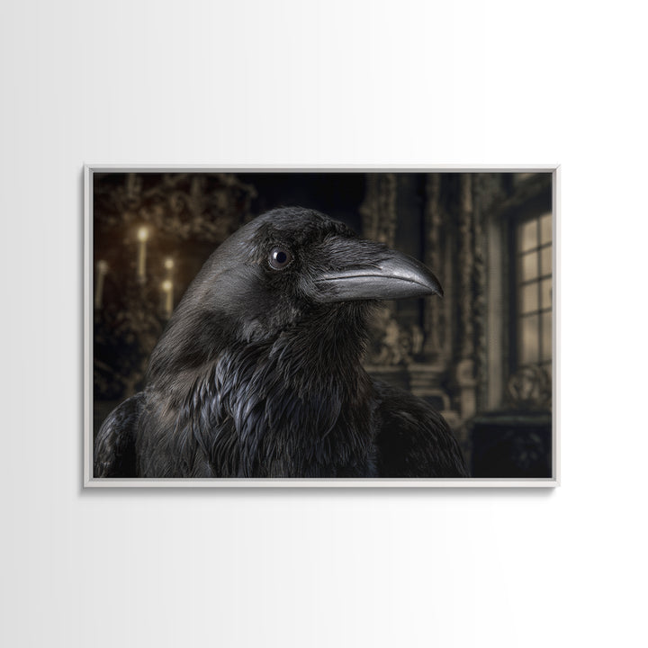 Ravens And Ruins, Landscape Wall Art, Gothic Horror Wall Art, Framed Canvas Print, Halloween Wall Decor, Gothic Home Decor