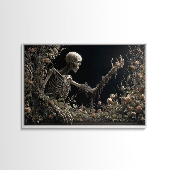 Skeletal Botanicals, Landscape Wall Art, Dark Fantasy Wall Art, Canvas Print, Halloween Wall Decor, Gothic Home Decor, Spooky Wall Decor