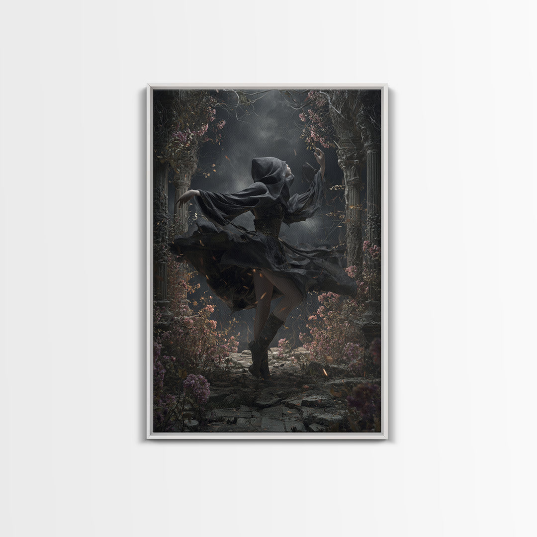 The Poison Garden, Vertical Wall Art, Haunted Gothic Art, Framed Canvas Print, Halloween Wall Decor, Gothic Home Decor, Halloween Wall Art