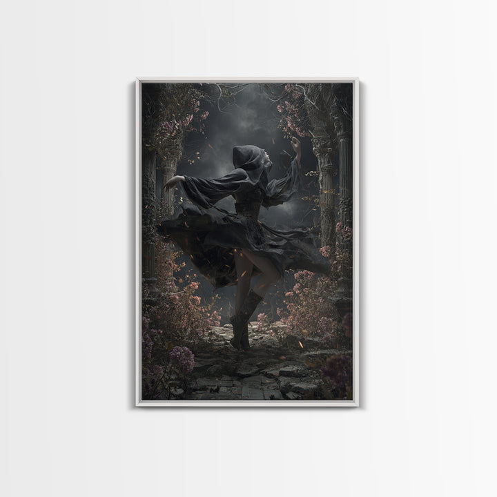 The Poison Garden, Vertical Wall Art, Haunted Gothic Art, Framed Canvas Print, Halloween Wall Decor, Gothic Home Decor, Halloween Wall Art