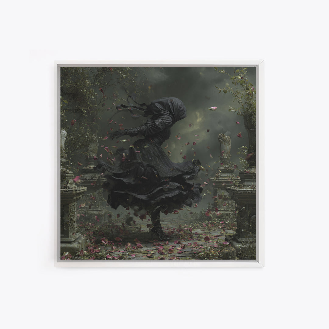 The Poison Garden, Square Wall Art, Haunted Gothic Art, Framed Canvas Print, Halloween Wall Decor, Gothic Home Decor, Dark Fantasy Art
